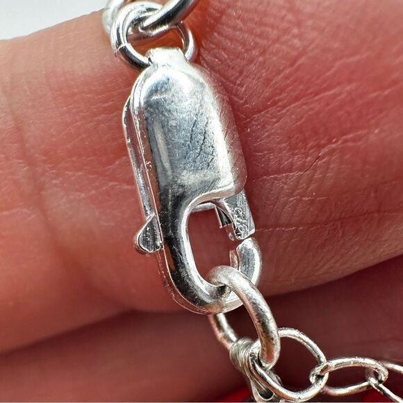 Beautiful three strand coral chip statement necklace with 925 clasp! - Picture 9 of 10